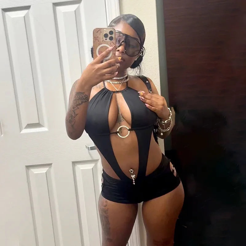 Midnight Ring Cut-Out Romper