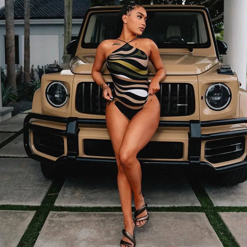 Swirl One-Shoulder Bodysuit