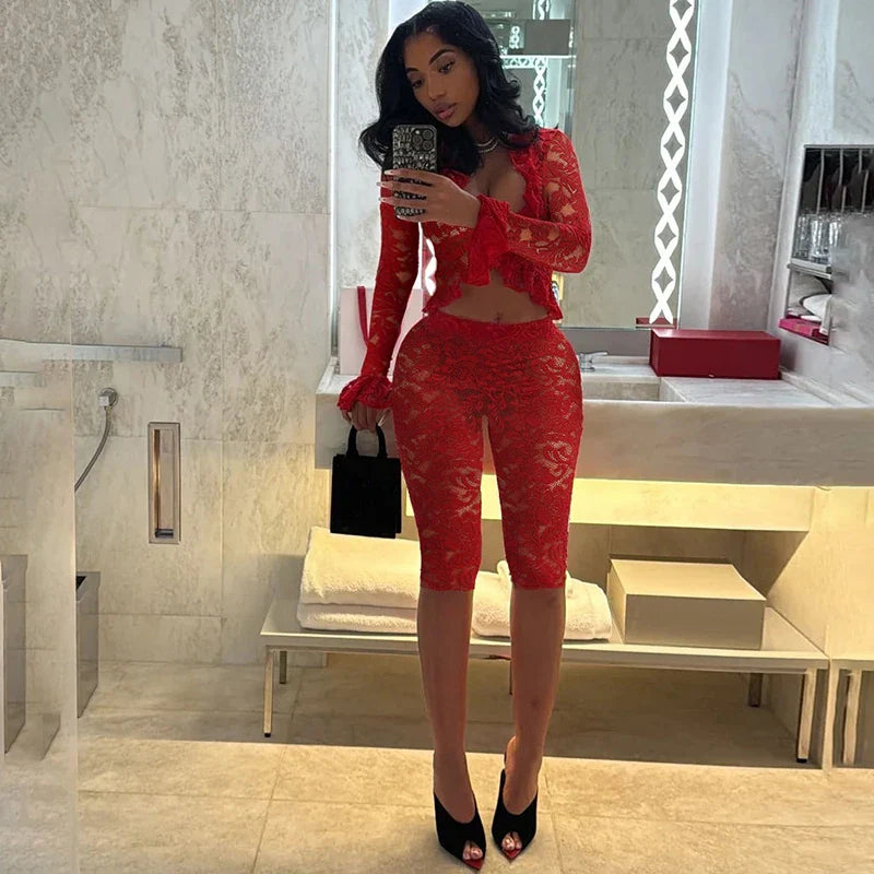 Lace Flare Trim Set
