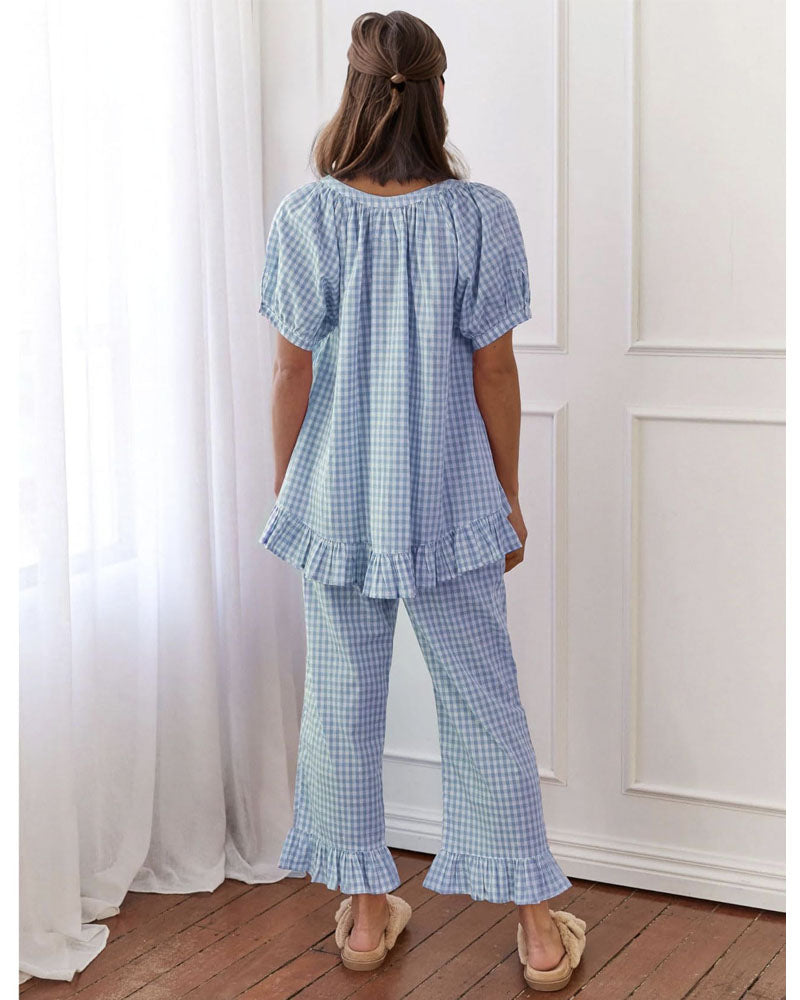 Seersucker Gingham PJ Set
