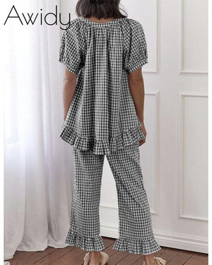 Seersucker Gingham PJ Set