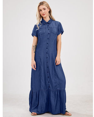 Self Love Denim Maxi Dress
