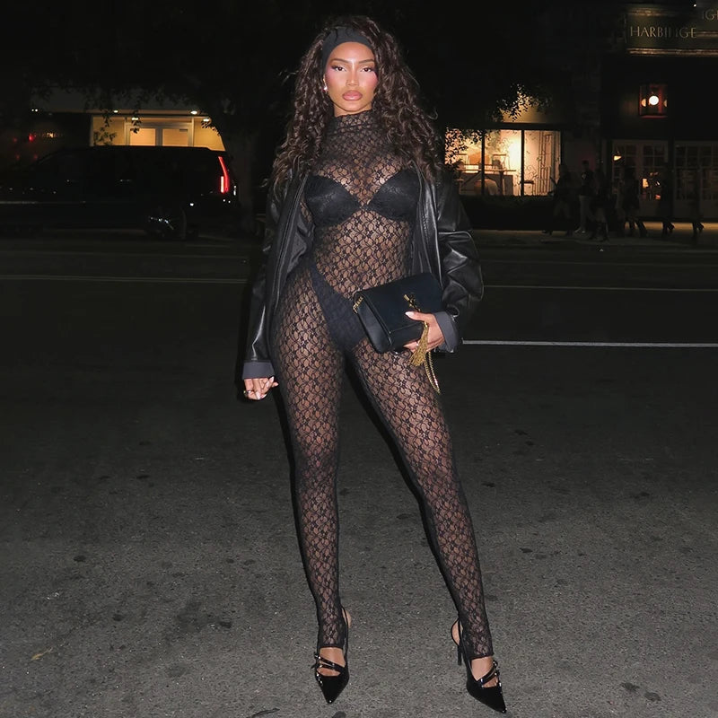 Lace Mesh Jumpsuit