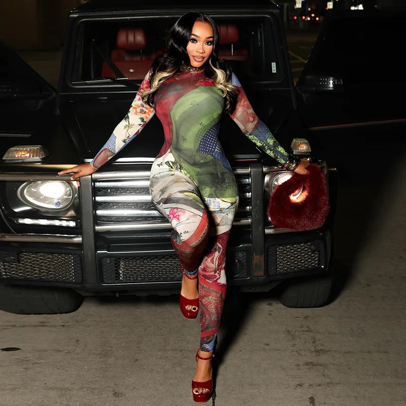 Abstract Patchwork Jumpsuit