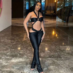 Allure Cut Out Halter Top & Pants Set