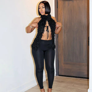 Midnight Fuzzy Velvet Set