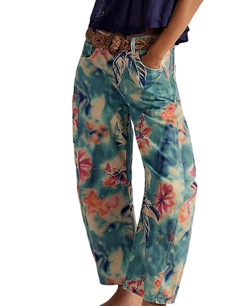 Sienna Paisley Barrel Jeans