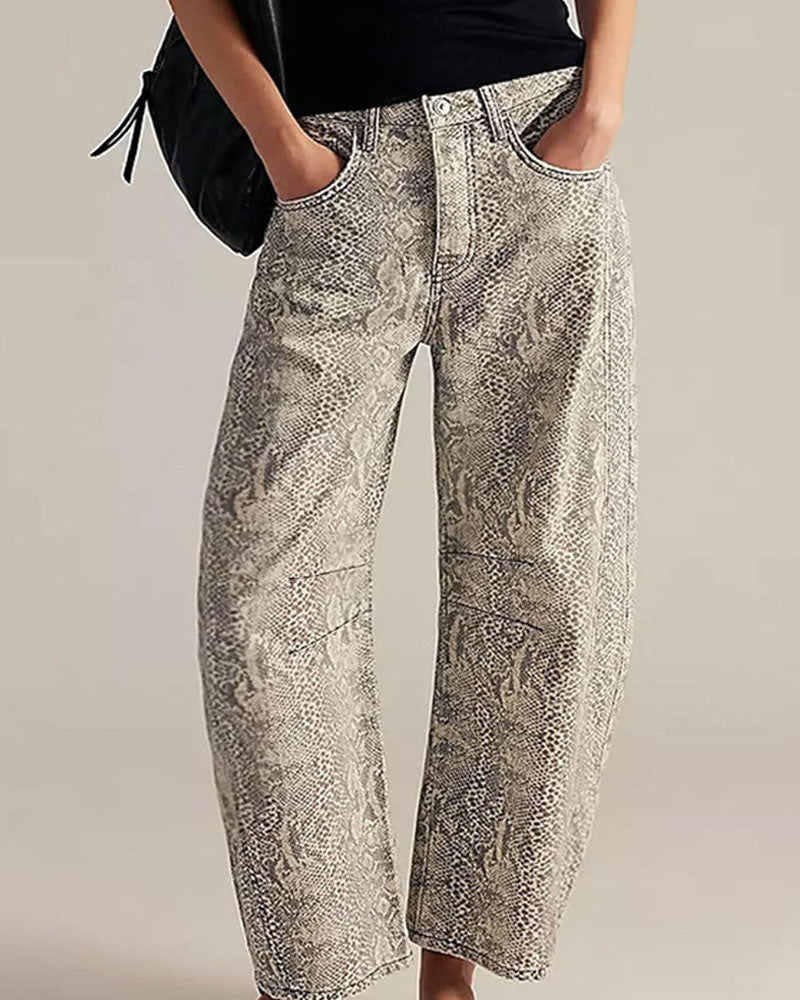Sienna Paisley Barrel Jeans