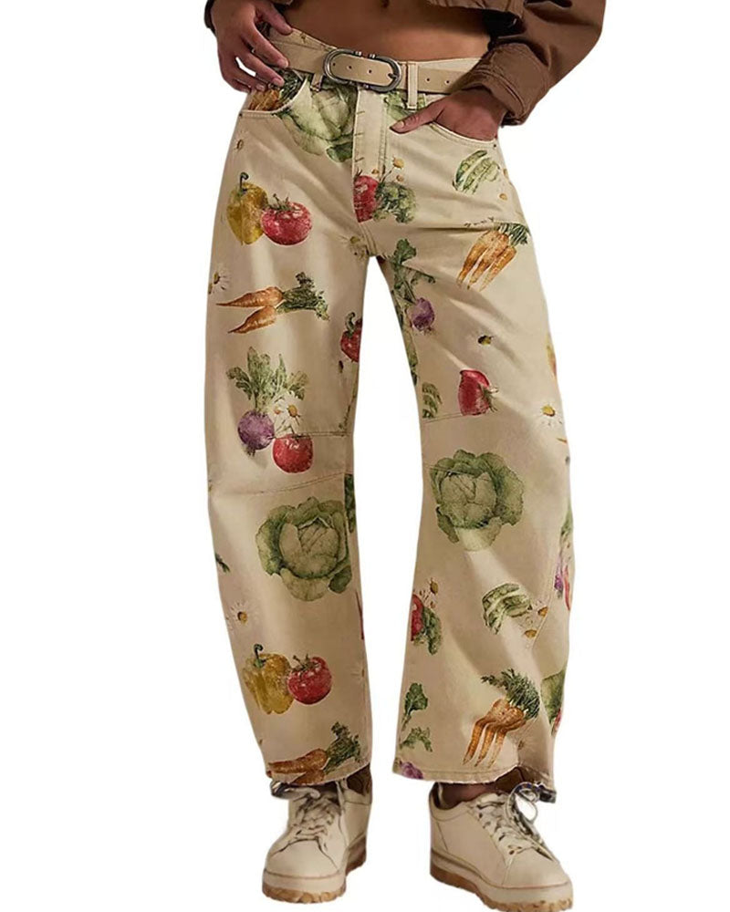 Sienna Paisley Barrel Jeans