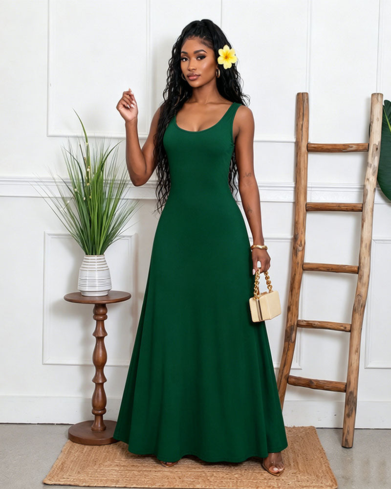 Noir Solstice Sleeveless Maxi Dress