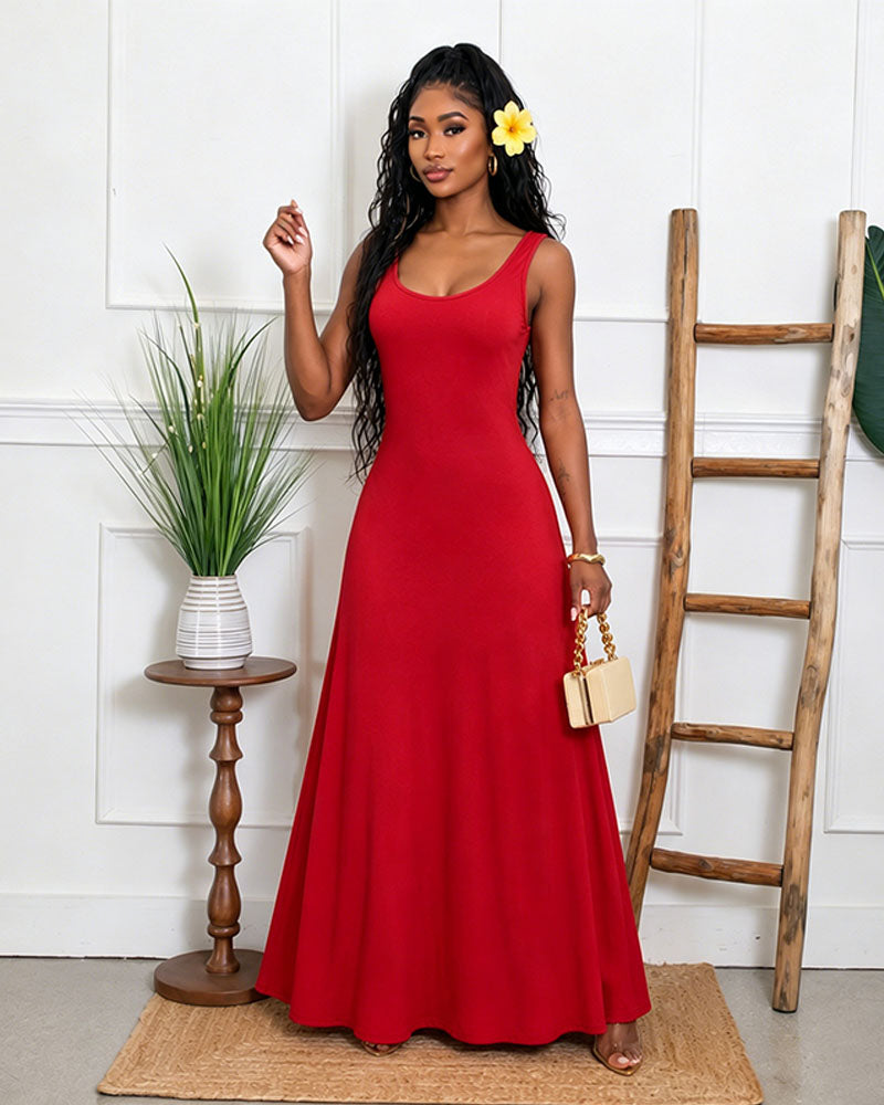 Noir Solstice Sleeveless Maxi Dress