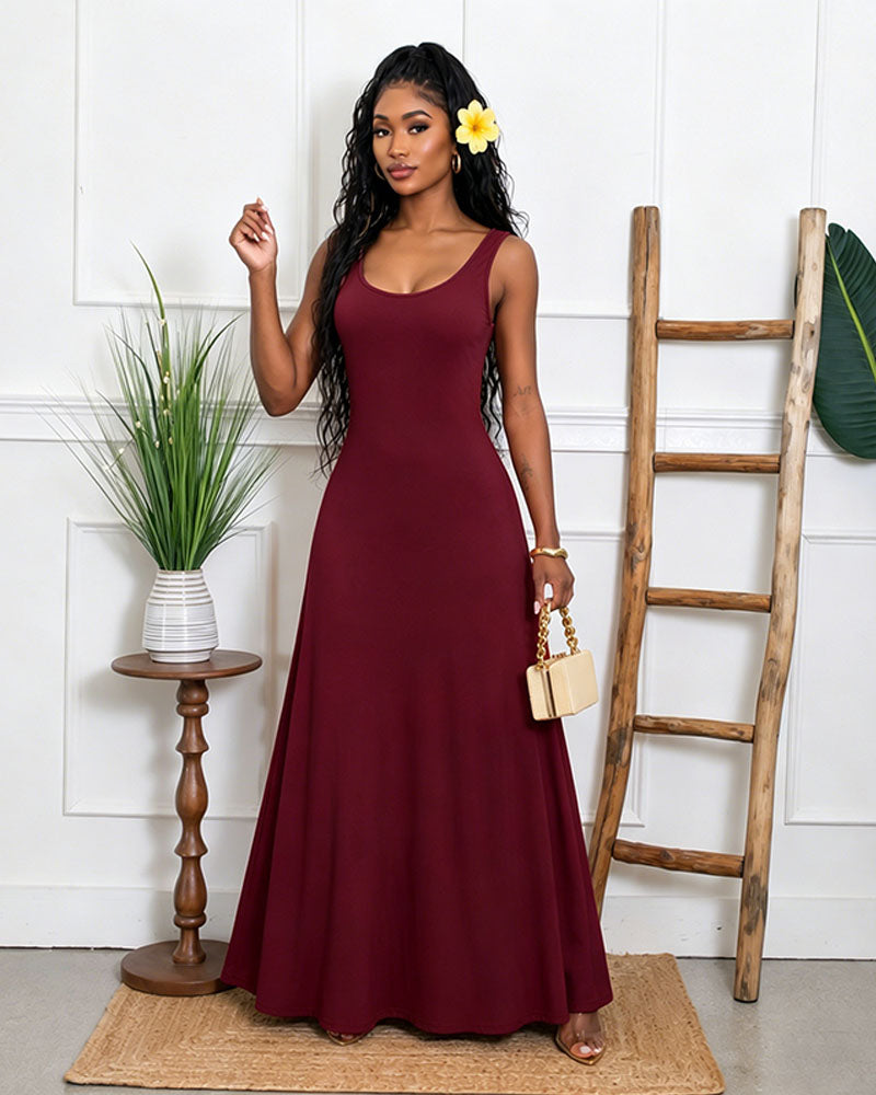 Noir Solstice Sleeveless Maxi Dress