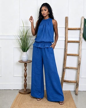 Solea Ruffle Linen Pants Set