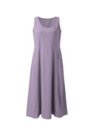 Solid Color Pocket Tank Dress