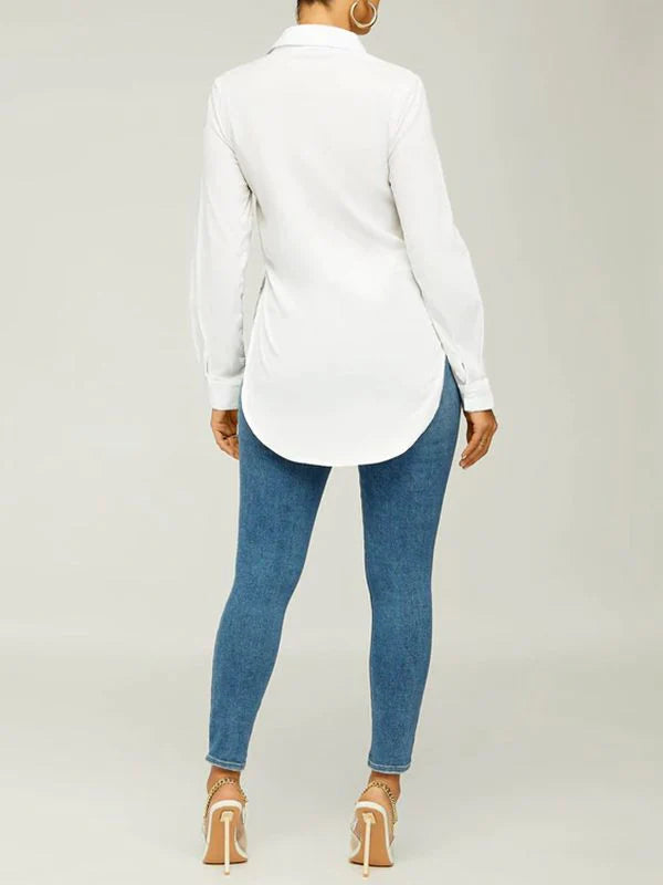 Chemise unie fendue sur le côté