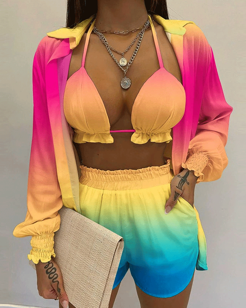 South Beach Gal Swim Set Print-D
