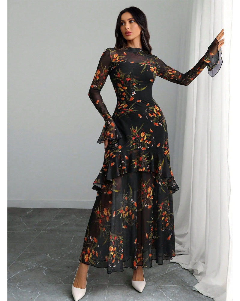 Starlit Night Mesh Maxi Dress