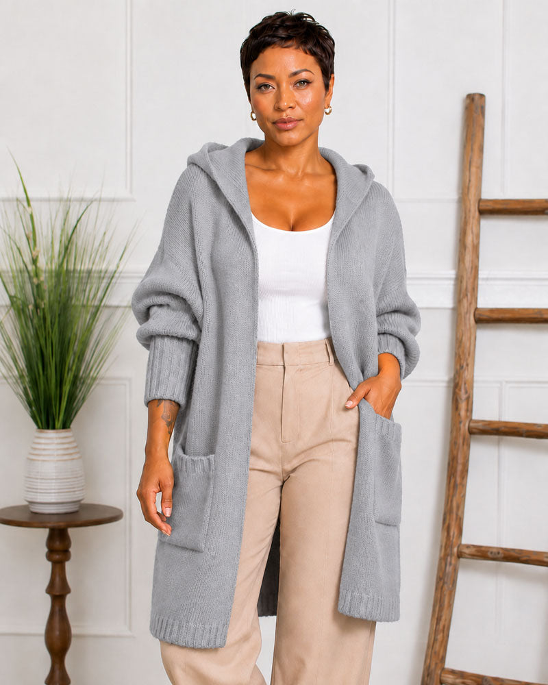 Stay Awhile Hooded Longline Cardigan