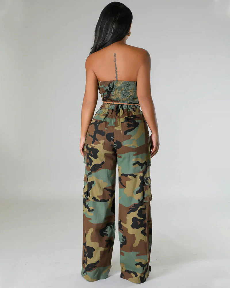 Stay Chic Camo Cargo Set/Jumpsuit