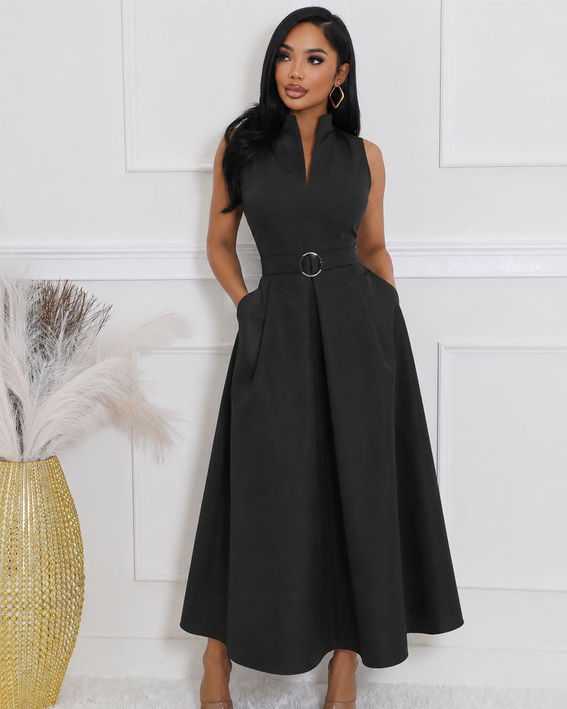 Still Form Sleeveless A-Line Dress