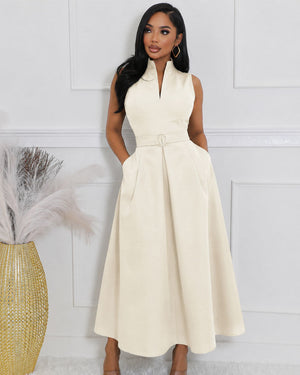 Still Form Sleeveless A-Line Dress