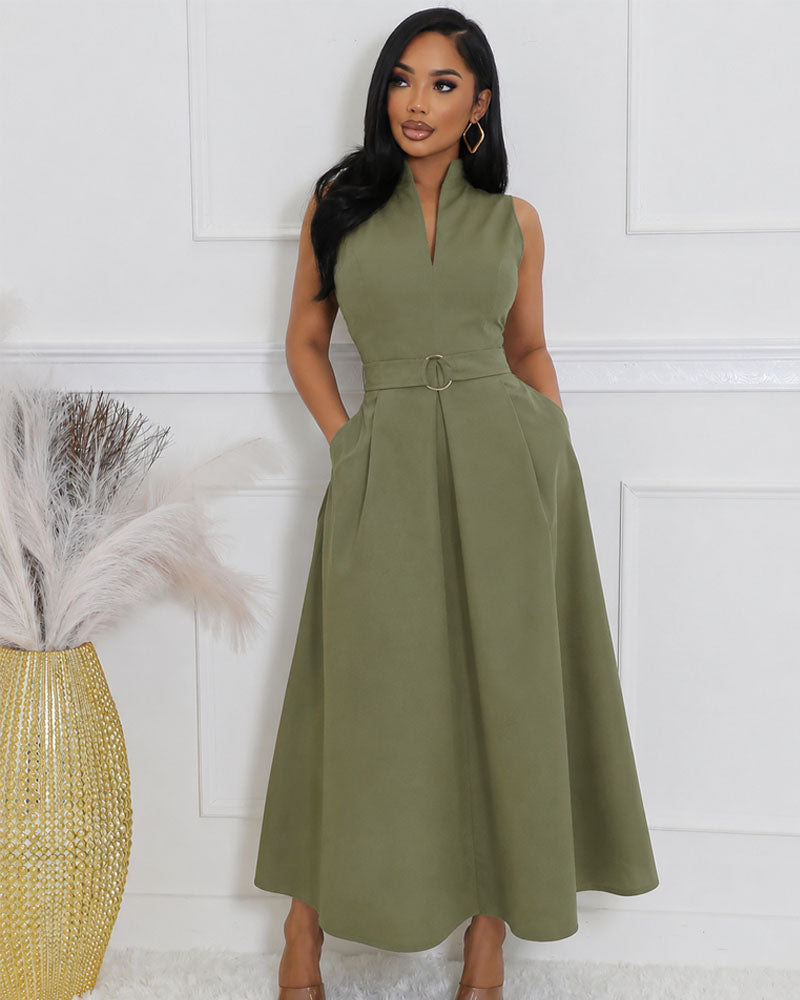 Still Form Sleeveless A-Line Dress