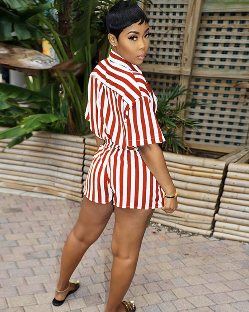 Striped Short Set