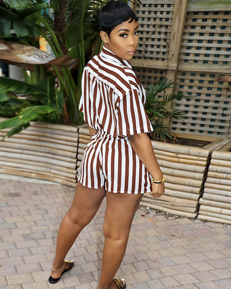 Striped Short Set