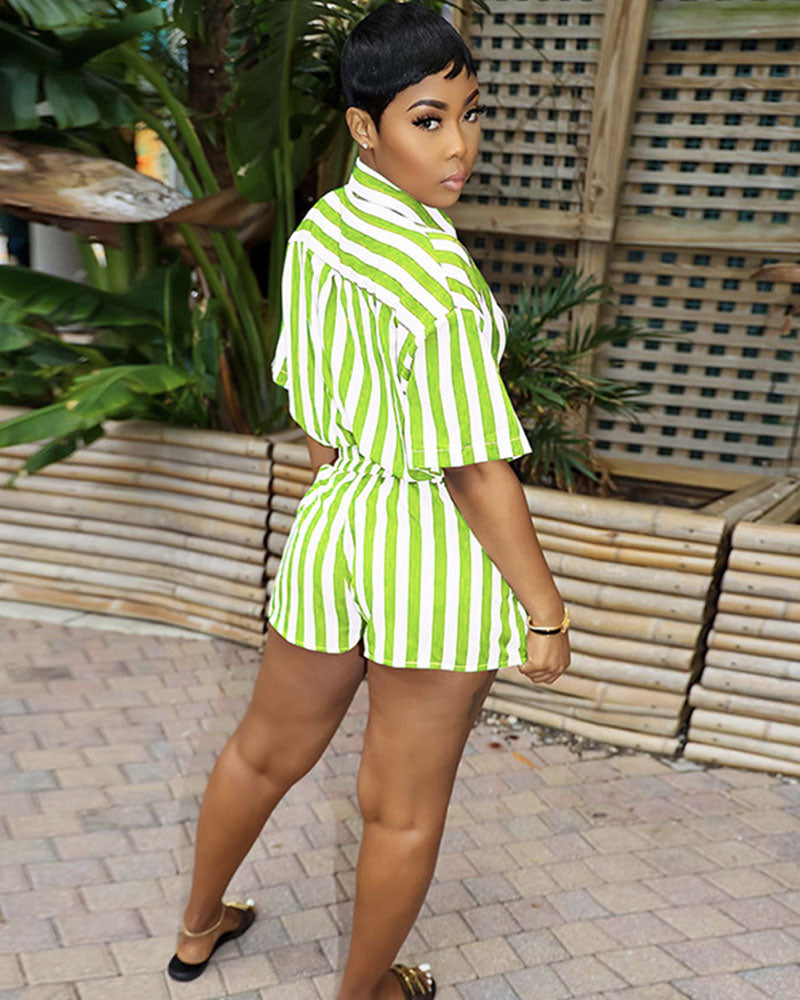Striped Short Set