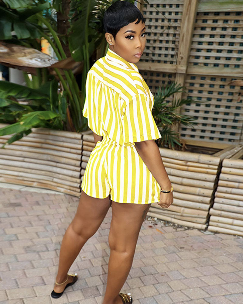 Striped Short Set