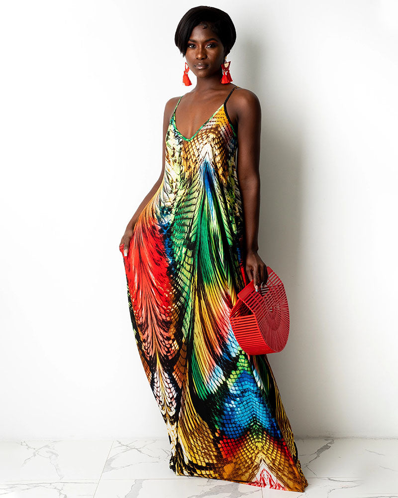 Stunning Snakeskin Print Maxi Dress