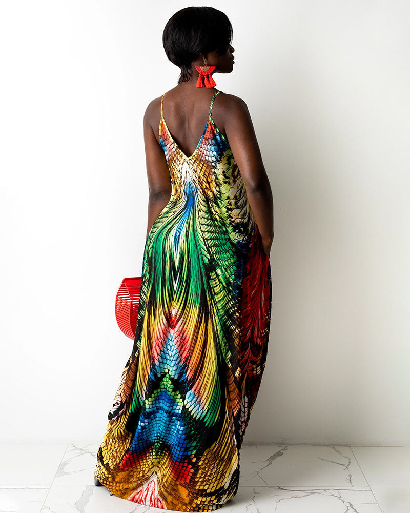 Stunning Snakeskin Print Maxi Dress