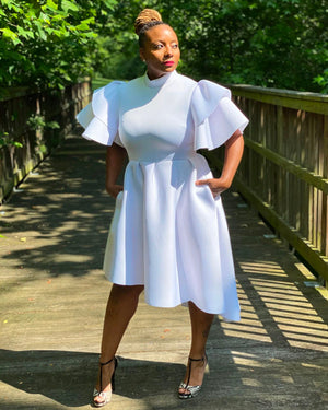 Such a Lady Asymmetrical Dress White