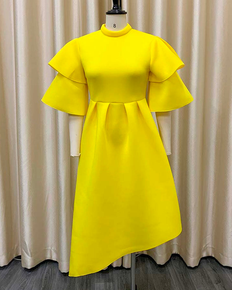 Such a Lady Asymmetrical Dress Yellow