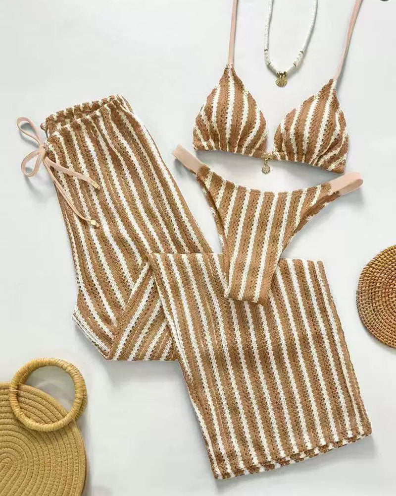 Always On Tide Halter Bikini Set