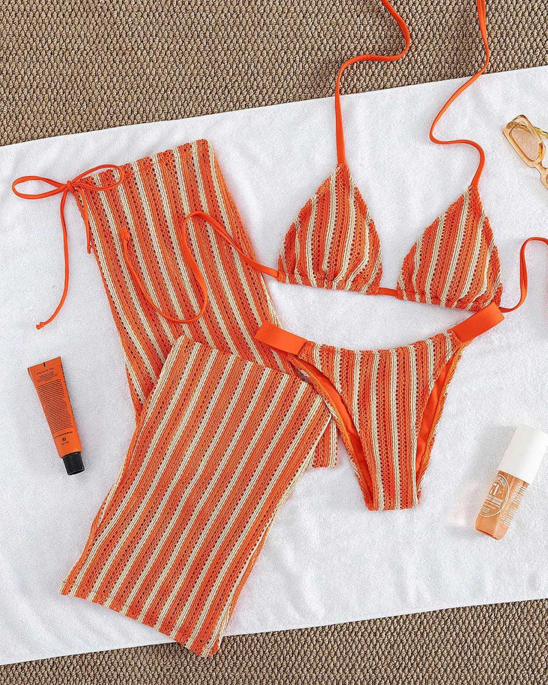 Always On Tide Halter Bikini Set