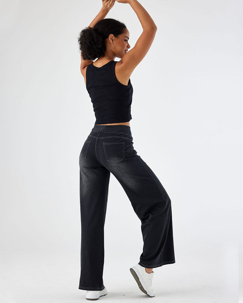 Super Stretch Wide Leg Jeans