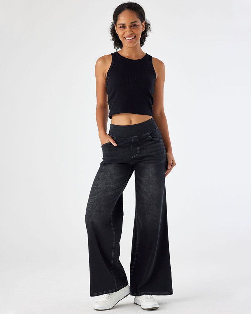 Super Stretch Wide Leg Jeans