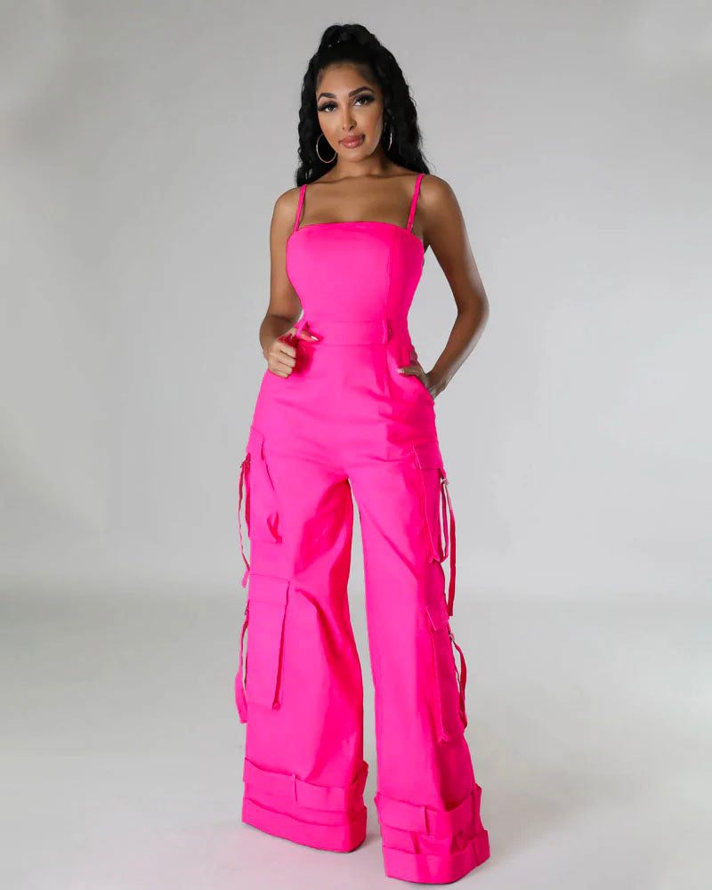 Sweetheart Cargo Jumpsuit PINK