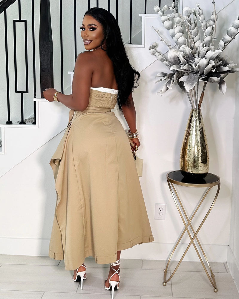 TRENCH IN THE CITY MAXI DRESS