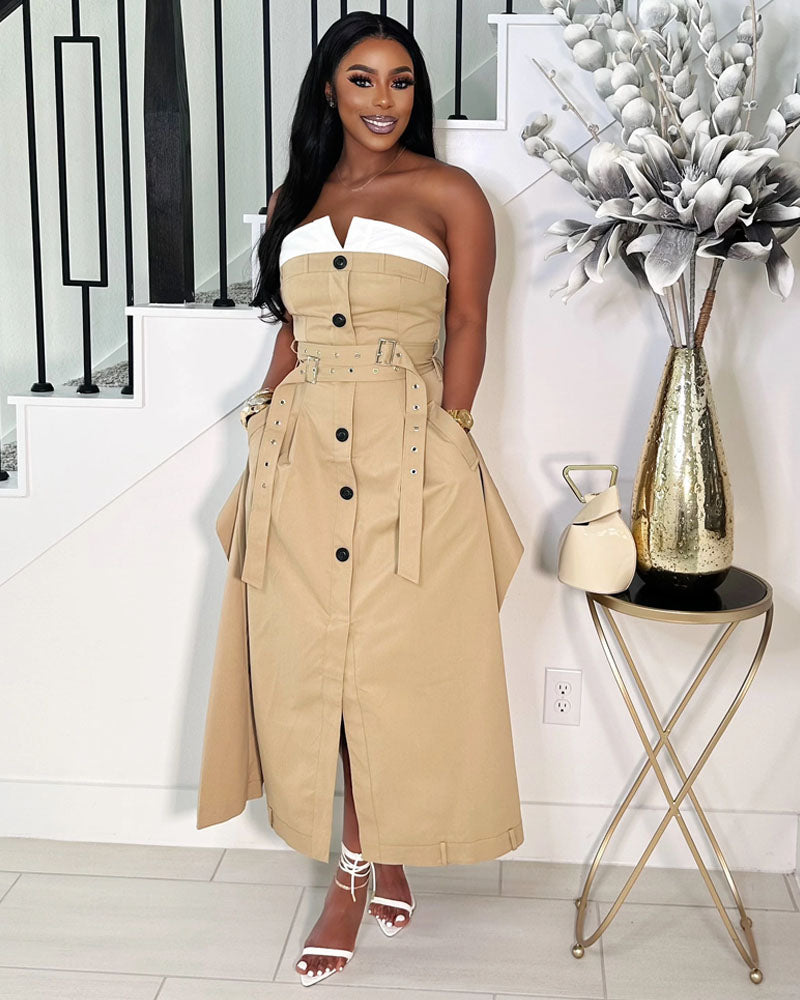 TRENCH IN THE CITY MAXI DRESS
