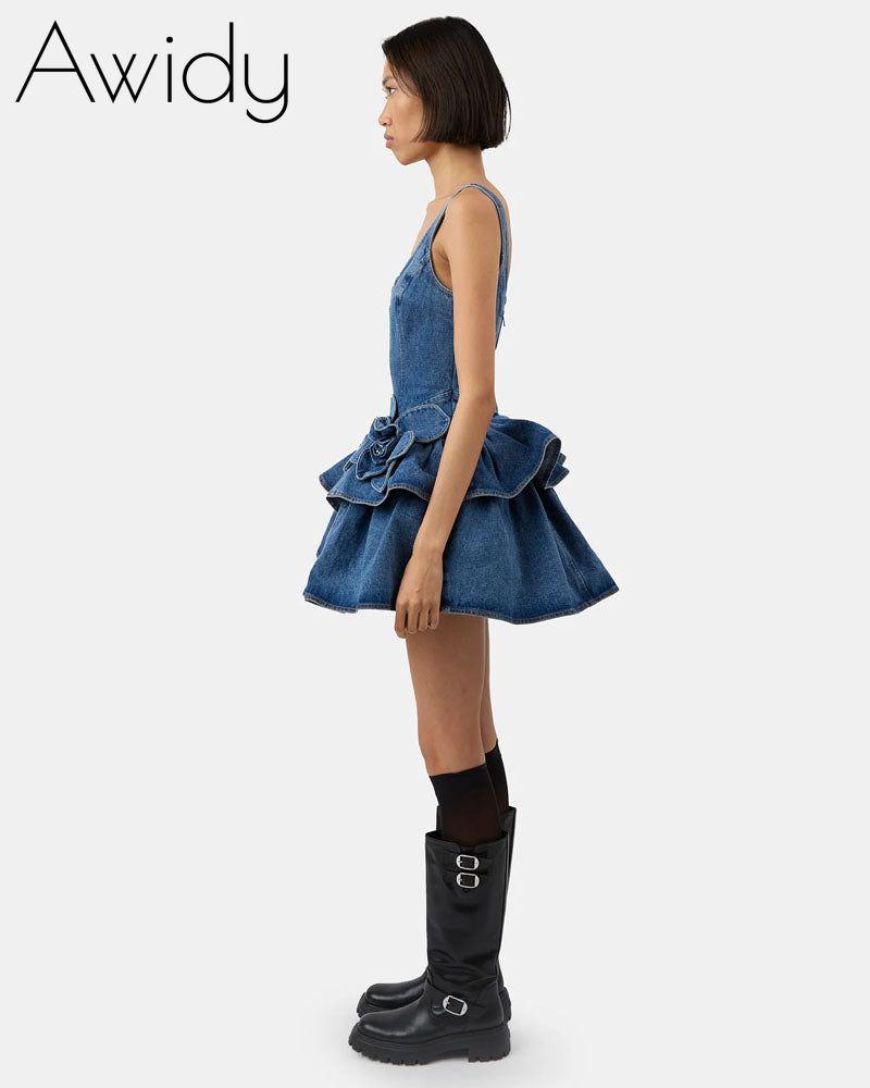 The Devyn Saxe Denim Dress – Awidy