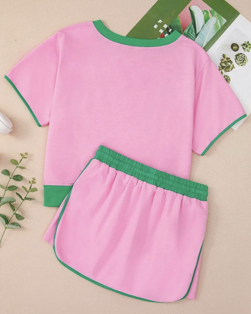 Colorblock Chic Edge Skort Set