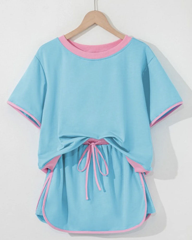 Colorblock Chic Edge Skort Set