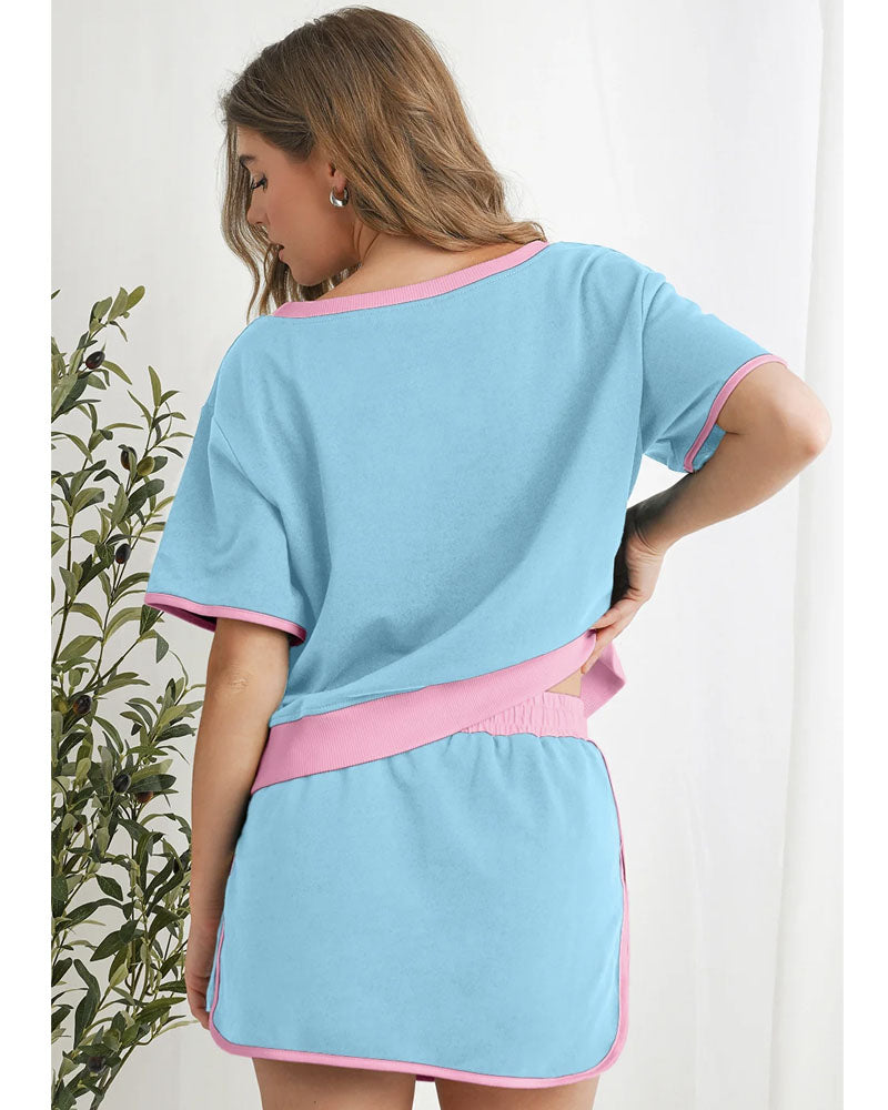Colorblock Chic Edge Skort Set