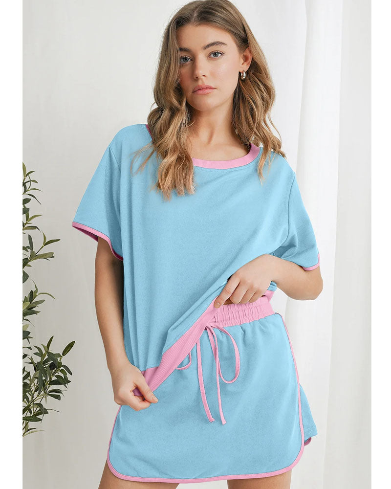 Colorblock Chic Edge Skort Set