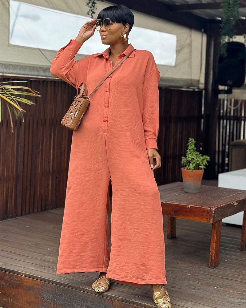 The Outlook Wide Leg Jumpsuit Orange L