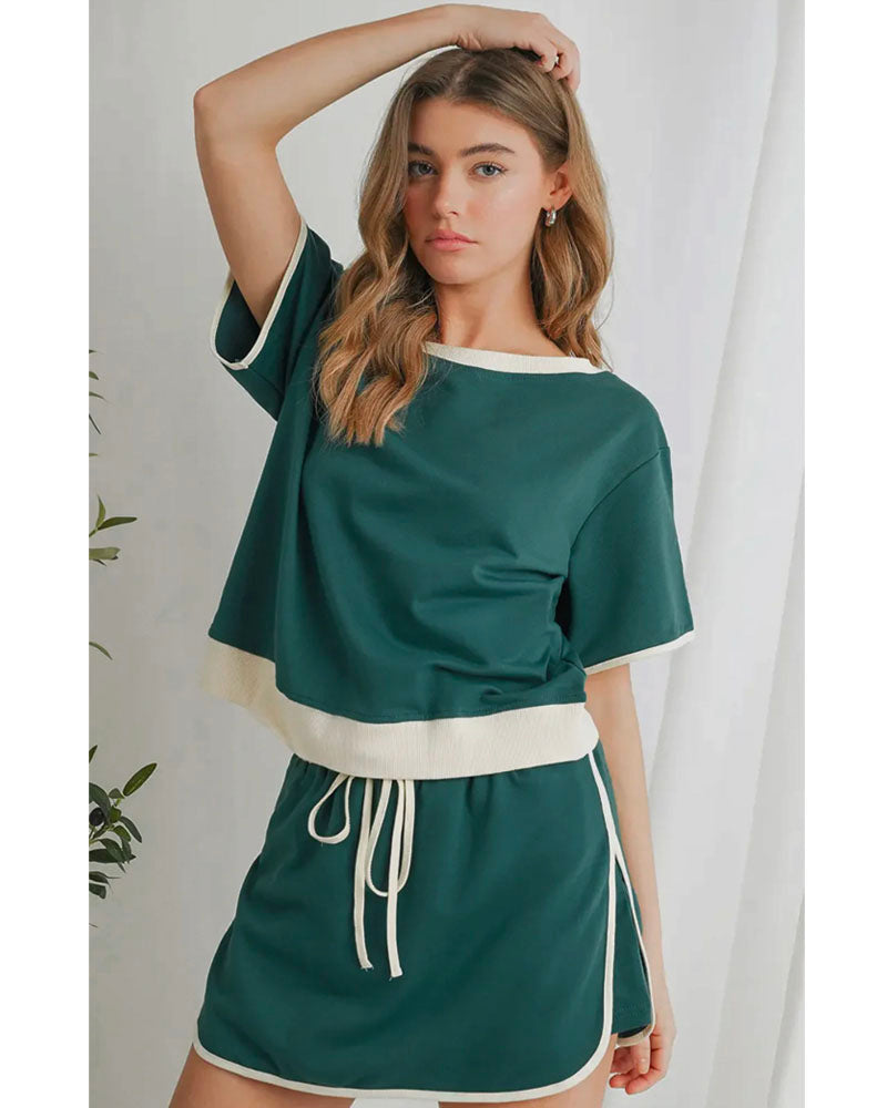 Colorblock Chic Edge Skort Set