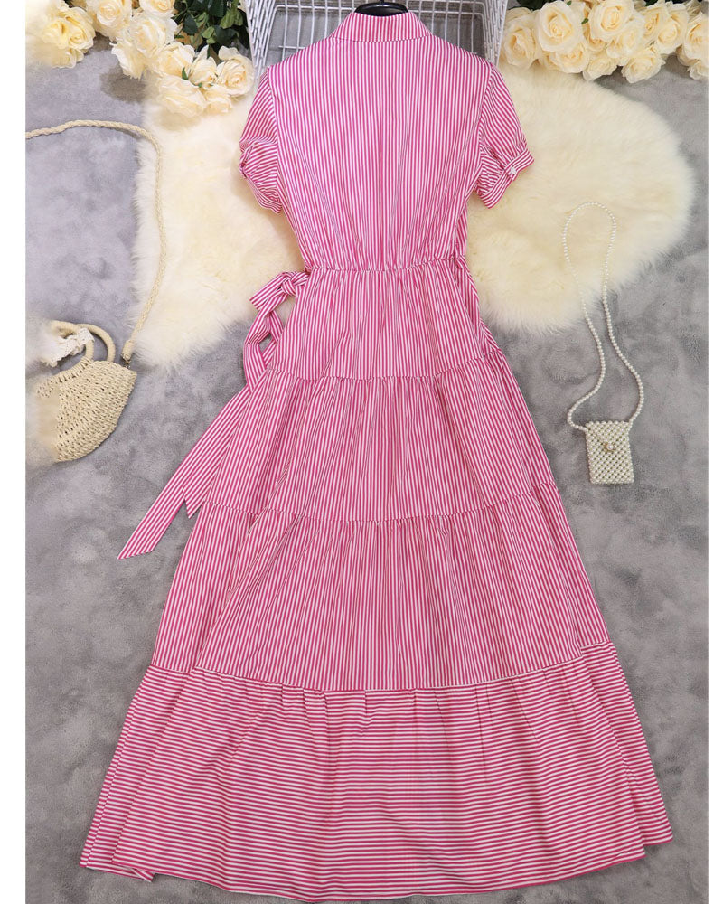 Tiered Striped Maxi Dress