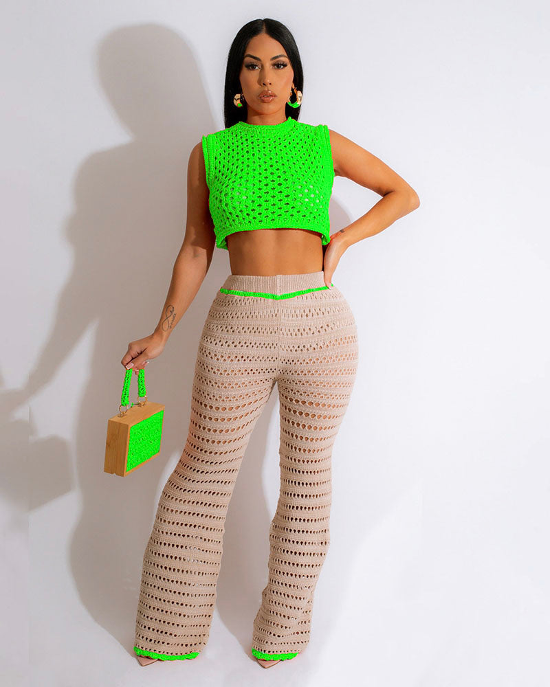 Tina Knit Pants Set Green
